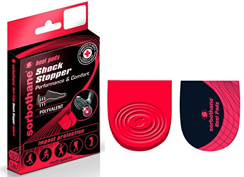 Sorbothane Shock Stopper Heel,Red,Size:6 to 8