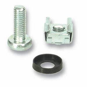 SCE Network - Tuercas enjauladas para estructuras de rack (incluye 50 unidades M6, 50 arandelas de plástico M6, 50 tornillos alomados M6 de 20 mm)