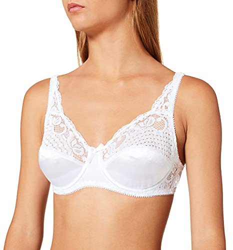 Sassa Damen BH Bügel mit Einlage, Einfarbig, Gr. 95D, Weiß (Weiß 00100)