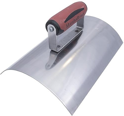 Truelle murale ronde de Marshalltown avec poignée DuraSoft, acier inoxydable, taille de la truelle : 152 mm