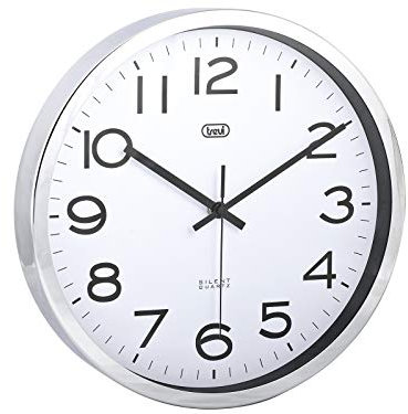 Trevi Om 3318 S Orologio da Muro al Quarzo con Movimento Silenzioso Sweep, Diametro 30 Cm