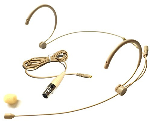 Microdot 4016 Headset Headworn Microphone For SHURE Wireless System - Detachable Cable With Mini XLR Ta4f Connector - Omidirectional Mic