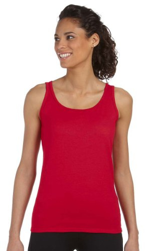 Gildan Ladies Soft Style Tank Top Vest (L) (Cherry Red)