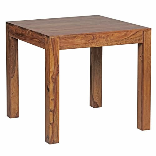FineBuy Mesa de Comedor 80 x 80 x 76 cm Madera Maciza de Sheesham | Mesa de Cocina Moderno Pequeño
