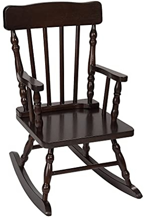 Gift Mark Sedie a dondolo per bambini, classiche sedie a dondolo in legno fatte a mano, per ragazzi e ragazze, stile coloniale, sedia a dondolo per bambini (nero)
