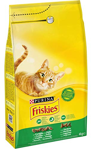 Friskies Adult Crocchette per il Gatto, con Coniglio, Pollo e Verdure Aggiunte, 4 kg