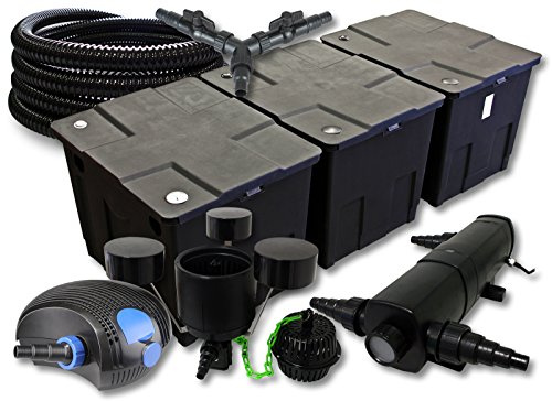 SunSun Filterset för 9000 l damm med 36 W dammklarare och 100 W ECO pump 25 m slang Skimmer