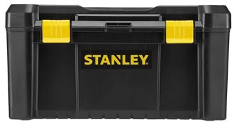 STANLEY Tools Kunststoff-Werkzeugbox/kasten (19 Zoll, mit Kunststoff-Schliessen und Organizern, entnehmbarer Trage) STST1-75520 Schwarz