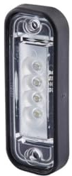 HELLA 2KA 010 278-011 Luce targa, LED, 24V, Montaggio, interno/Raccordo a vite, colore diffusore luce cristallino, Spina Spina piatta, elevata/Esterno, Quantità 1