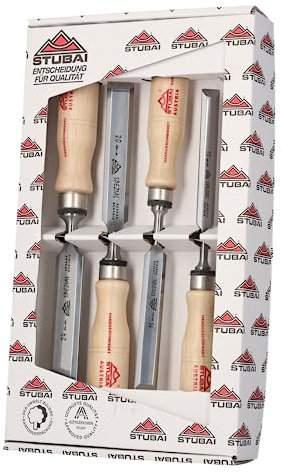 Stubai 353104 - Pack de 4 piezas para formón esquinado