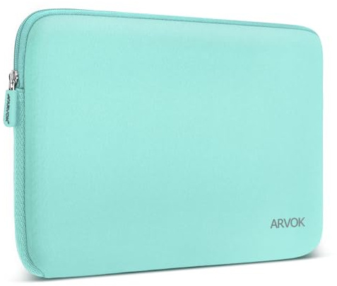Arvok 13 13,3 14 laptopskydd neoprenfodral fodral fodral för PC Chromebook Ultrabook Netbook surfplatta (ljusgrön)