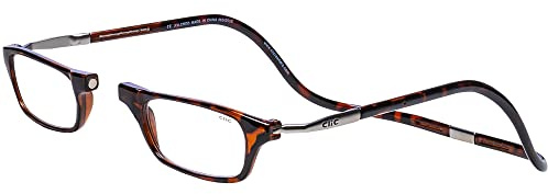 Clic Magnetic Reading Glasses for Men or Women, Computer Readers, Original Expandable (M-XL, Dark Demi, 2.00 Magnification)