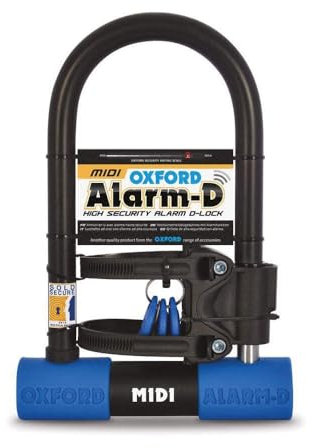 Oxford Alarm-D Midi Alarmierter Bügel, schwarz/blau, Einheitsgröße