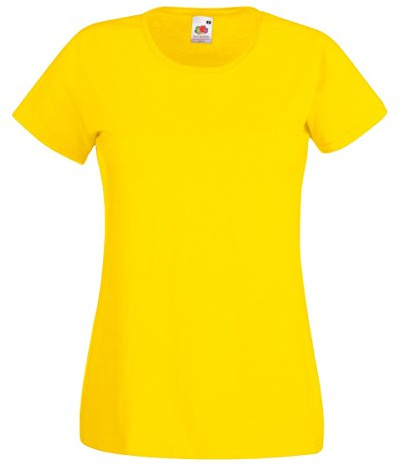 Fruit of the Loom women's value weight t-shirt, lady-fit - Yellow - Small