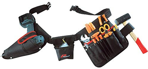 Plano Werkzeuggürtel mit Accubohrertasche und Werkzeugtasche mit 15 Fächer und Hammeschlaufe, 52180TB