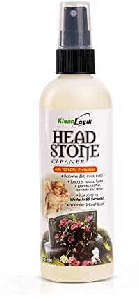 KleanLogik Headstone Cleaner For Graves & Memorials, Tombstone Cleaner Solution Removes Dirt & Plant Growth To Restore Natural Luster To Granite, Marble, Slate, Concrete, Limestone & Stone, 8 Fl Oz