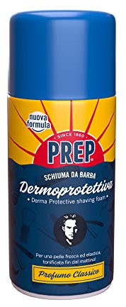 Prep, Schiuma da Barba Dermoprotettiva, per Barbe Difficili, Schiuma da Barba Pelli Sensibili, Adatta Anche per le Pelli più Irritabili, per una Pelle Tonica e Elastica, 300 ml