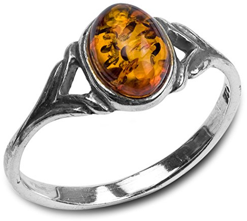 Ian and Valeri Co. Baltic Amber Sterling Silver Celtic Small Thin Ring