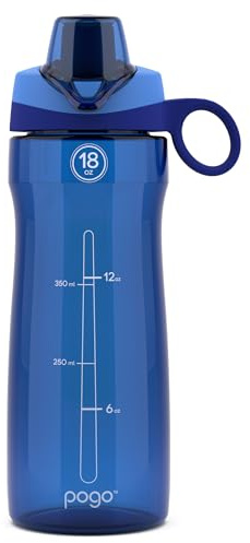 Pogo BPA-Free Tritan Plastic Water Bottle with Chug Lid, 18 Oz, Blue