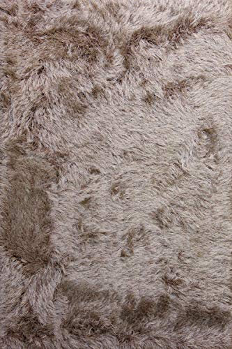 floor factory Hochflor Shaggy Teppich Prestige Hellbraun 120x170 cm - superweicher Flauschiger Langflor Teppich
