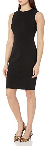 Calvin Klein Scuba Crepe Sleeveless Princess Seam Sheath Dress Slight Black 4