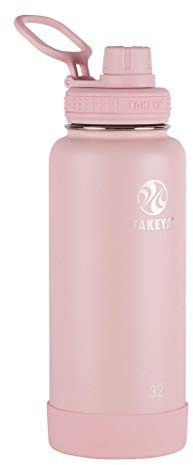 Takeya - 51012 Takeya Actives Insulated Stainless Steel Water Bottle with Spout Lid, 40 oz, Blush
