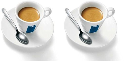 Lavazza Espresso Porcelain Cups White Twin Pack 75cl