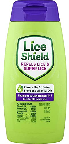 Lice Shield Shampoo and Conditioner in 1 Bottle, 300 ml, Rosemary, 10 Fl.Oz