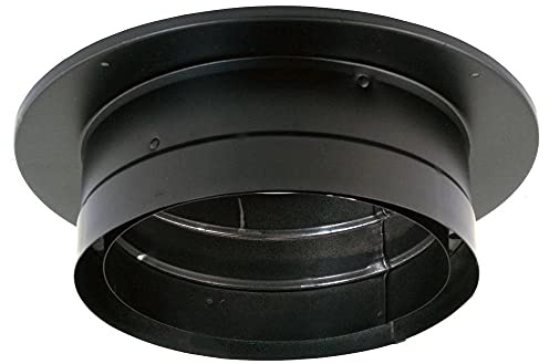 DuraVent DVL 9 by 9 Inches Galvanized Stainless Steel Double Wall Ceiling Chimney Wood Burning Stove Pipe Adapter Connector to Vent, Black