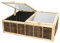 WEIDENPROFI Frühbeet, Pflanzkasten aus Kiefernholz mit Weidengeflecht, Abmessung (LxBxH): 120 x 80 x 35/45 cm