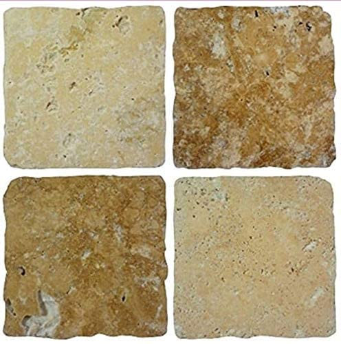 Pack of 10 Tile Stickers - Cream Brown Stone Effect Mosaic self Adhesive Wall Art Decor Tile transfers Bathroom backsplash Kitchen splashbacks Peel and Stick Cover
