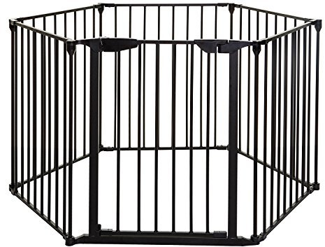Dreambaby F2030 Mayfair Converta 3-in-1 Laufstall / Kaminschutzgitter / Türschutzgitter (passend 85.5- 375 cm) schwarz