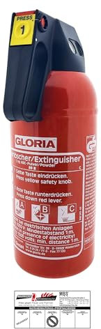MBS FIRE Auto-Pulverlöscher P2 GM, rot lackiert Löschmenge 2 kg Brandklasse A,B,C