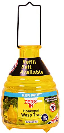 Zero In Ready-Baited Honeypot Wasp Trap Lightweight, Strong ABS Plastic, Effective Wasp Attractant Included