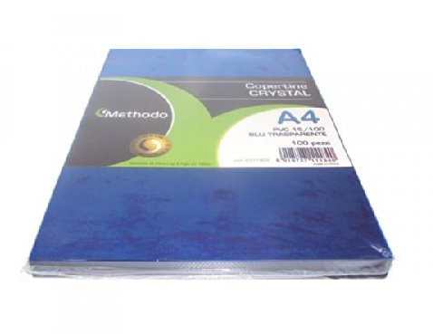 Methodo G111804 Einbanddeckel, A4, 150 my, transparent/blau, 100 Blatt