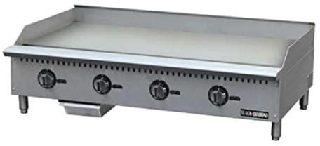 Adcraft BDCTG-48T Black Diamond Thermostatic 48 Gas Griddle, 120,000 BTU, Natural Gas