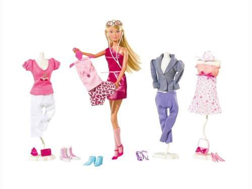 Simba - Steffi Love Défilé de Mode - Poupée Mannequin 29cm - Coffret Mega Fashion avec 4 Tenues + 45 Accessoires - 105736015