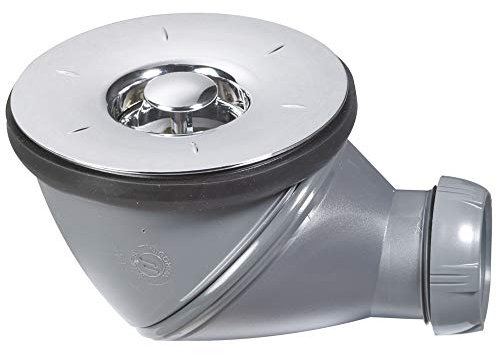 Wirquin 30723211 Bonde de douche multidirectionnelle James pour receveurs ø90 avec grille plate en ABS, chromé, Gris