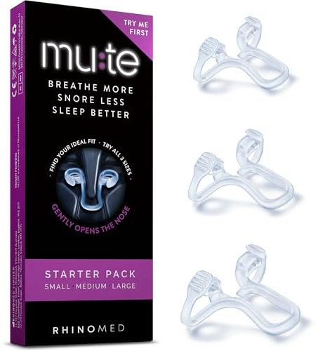 Rhinomed Schnarch-Dilator, zur Reduzierung von Schnarchen, EN-MUTE10SAM-XX, durchsichtig, Assorted Size
