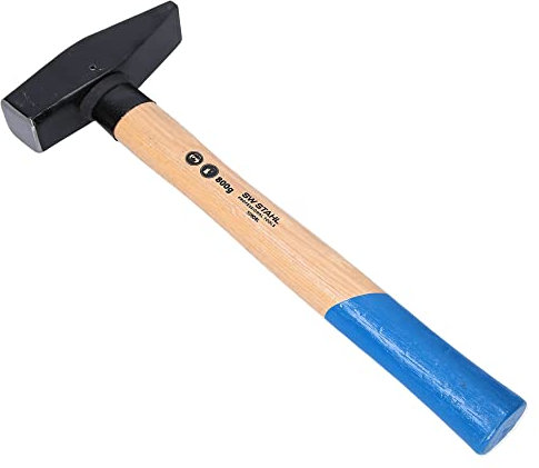 SW-Stahl 50908L Marteau de serrurier avec Protection du Manche I Marteau de 800 g I DIN 1041 I Marteau à Outils en Bois de Hickory I Protection du Manche I Marteau pour métal