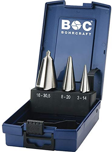 Bohrcraft Blechschälbohrer Set HSS-G in ABS-Box B3-K/Ø 3,0-30,5 mm / 3-teilig / 17401330003