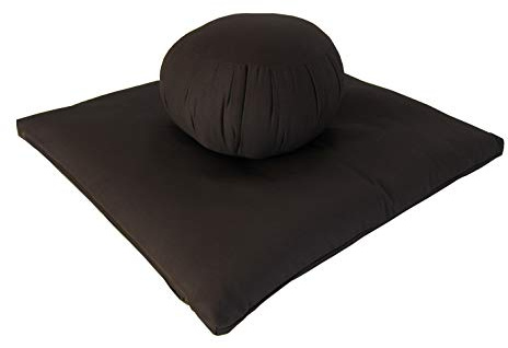 Kapok Zafu and Zabuton Meditation Cushion Set (2pc), Brown