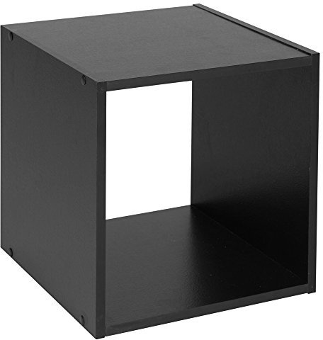 Urbn Living® 1-4 Pisos de Madera Estantería de Almacenamiento Negro, Cubo