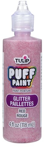 Tulip 3D Fabric Paint 4oz Glitter (Red)