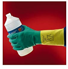 Ansell 87–900/XL 87–900 bicolor Latex/Neopren Handschuhe, 1 Paar, Gr. 10/Large, grün/gelb