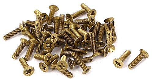 sourcing map M3 x 12mm GB819 Kreuzkopf Drive Befestigung Senkkopfschrauben Messing Ton 50 Stk DE de