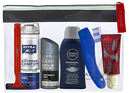 Trousse de toilette avion homme // trousse superieure