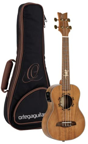 Ortega Guitars Ukulele Tenore Elettro-Acustico – Lizard Series – Gig Bag Inclusa – Paldao, Natural (LIZARD-TE-GB)
