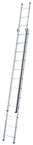 Hailo ProfiStep duo, 2-teilige Alu-Schiebeleiter, 2x12 Sprossen, Leiternteile einzeln verwendbar, belastbar bis 150 kg, made in Germany, 7212-001