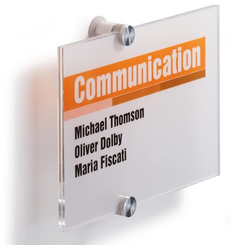 Durable Türschild Crystal Sign, 210 x 148 mm, mit bedruckbarer Folieneinlage, transparent, 482319